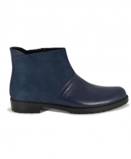 Ladies' Blue Suede-Leather Ankle Boots  Rounded Form Mod.2576